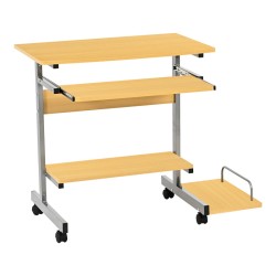 Γραφείο υπολογιστή Veronce  σε φυσική απόχρωση με μεταλλικό σκελετό 89x47x71εκ