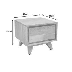 Κομοδίνο Emira  μασίφ ακακίας σε φυσική απόχρωση 40x40x35εκ