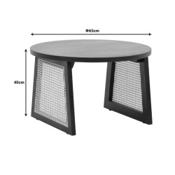 Τραπέζι Tamarind  ξύλο mango-φυσικό rattan σε μαύρη απόχρωση Φ65x40εκ