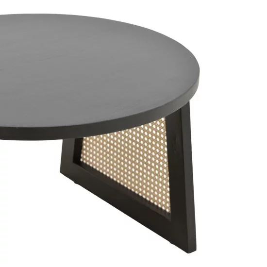 Τραπέζι Tamarind ξύλο mango-φυσικό rattan σε μαύρη απόχρωση Φ65x40εκ Τραπέζι Tamarind ξύλο mango-φυσικό rattan σε μαύρη απόχρωση Φ65x40εκ