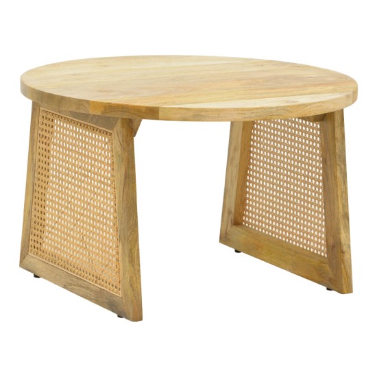 Τραπέζι Tamarind ξύλο mango-φυσικό rattan σε φυσική απόχρωση Φ65x40εκ Τραπέζι Tamarind ξύλο mango-φυσικό rattan σε φυσική απόχρωση Φ65x40εκ