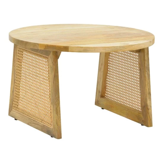 Τραπέζι Tamarind ξύλο mango-φυσικό rattan σε φυσική απόχρωση Φ65x40εκ Τραπέζι Tamarind ξύλο mango-φυσικό rattan σε φυσική απόχρωση Φ65x40εκ