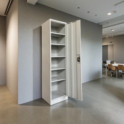 Ντουλάπα-στήλη Koya  μέταλλο σε απόχρωση ανοιχτό γκρι 50x45x180εκ