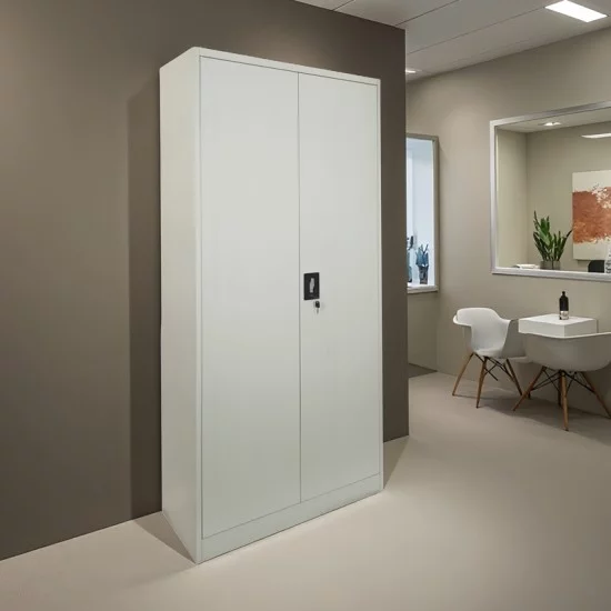 Μεταλλική ντουλάπα Zogi  με χώρισμα σε ανοιχτό γκρι 90x45x180εκ