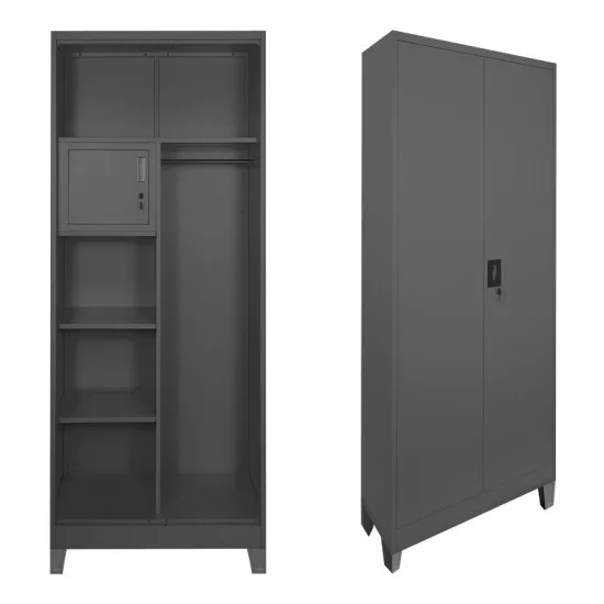 Μεταλλική ντουλάπα Zogi  με χώρισμα ανθρακί 70x40x190εκ