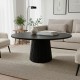 Τραπέζι σαλονιού Canicule I  μασίφ ξύλο ακακίας σε μαύρη απόχρωση Φ80x40εκ
