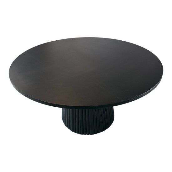 Τραπέζι σαλονιού Canicule I  μασίφ ξύλο ακακίας σε μαύρη απόχρωση Φ80x40εκ