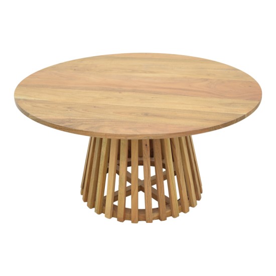 Τραπέζι σαλονιού Radiane  μασίφ ξύλο ακακίας σε φυσική απόχρωση Φ80x40εκ