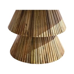 Τραπέζι σαλονιού Havai  μασίφ ξύλο mango σε φυσική απόχρωση κ λευκή επιφάνεια μαρμάρου Φ80x45εκ