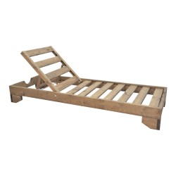 Ξαπλώστρα Fendy  ξύλο ελάτου σε καρυδί απόχρωση 71.5x200x24εκ