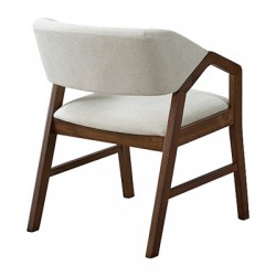 Πολυθρόνα Livia  rubberwood σε καρυδί-εκρού απόχρωση 47.5x54.5x78εκ