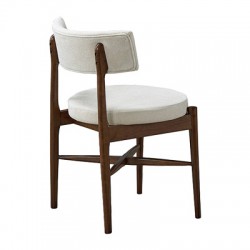 Καρέκλα Raudi  rubberwood σε καρυδί-εκρού απόχρωση 45.5x45.5x81εκ