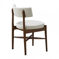 Καρέκλα Raudi  rubberwood σε καρυδί-εκρού απόχρωση 45.5x45.5x81εκ