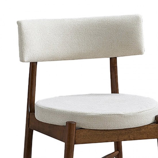 Καρέκλα Raudi  rubberwood σε καρυδί-εκρού απόχρωση 45.5x45.5x81εκ