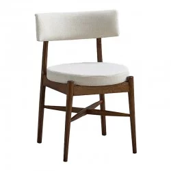 Καρέκλα Raudi  rubberwood σε καρυδί-εκρού απόχρωση 45.5x45.5x81εκ