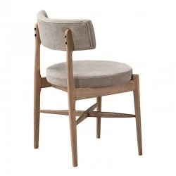 Καρέκλα Raudi  rubberwood σε φυσική-μπεζ απόχρωση 45.5x45.5x81εκ