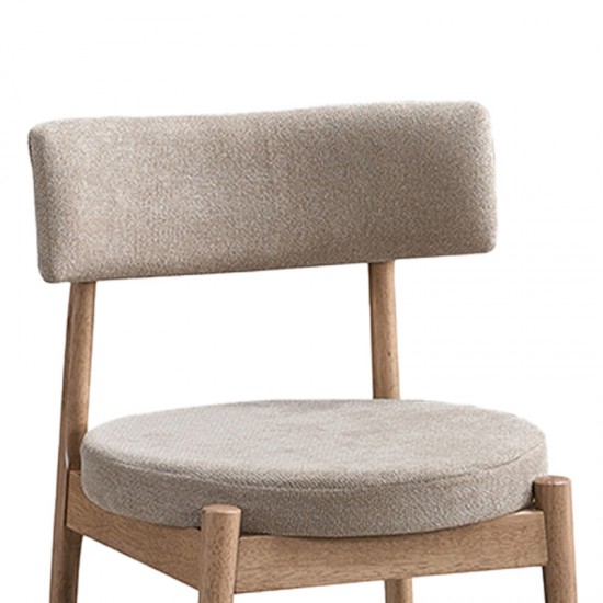 Καρέκλα Raudi  rubberwood σε φυσική-μπεζ απόχρωση 45.5x45.5x81εκ