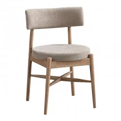 Καρέκλα Raudi  rubberwood σε φυσική-μπεζ απόχρωση 45.5x45.5x81εκ