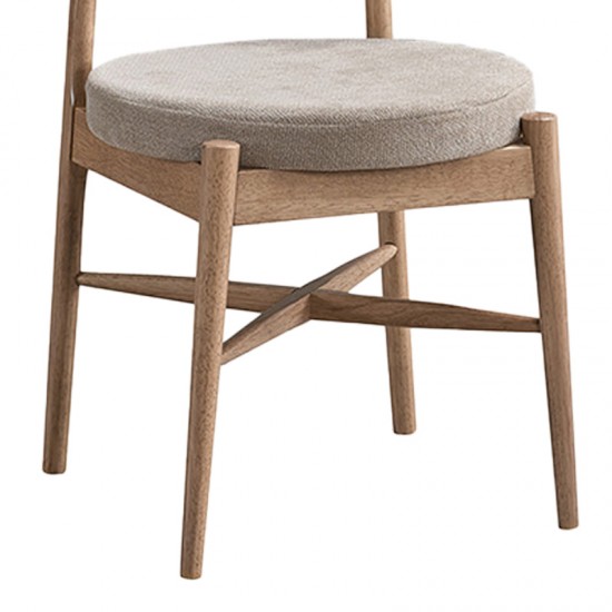 Καρέκλα Raudi  rubberwood σε φυσική-μπεζ απόχρωση 45.5x45.5x81εκ