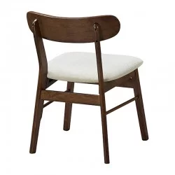 Καρέκλα Cairo  rubberwood σε καρυδί-εκρού απόχρωση 47x47x76εκ