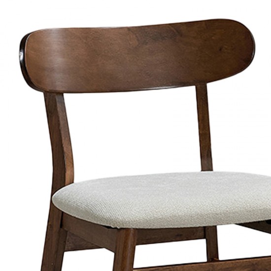 Καρέκλα Cairo  rubberwood σε καρυδί-εκρού απόχρωση 47x47x76εκ