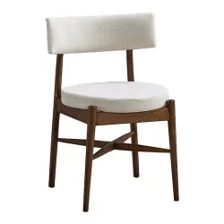 Τραπεζαρία Eleganza-Raudi  σετ 7τεμ mdf σε καρυδί-εκρού απόχρωση 180x99x75.8εκ