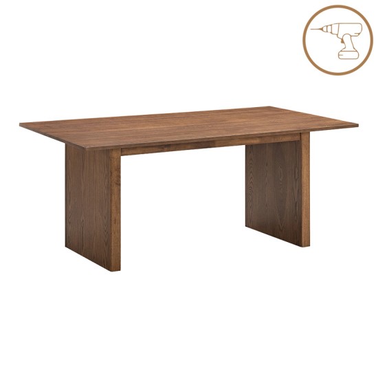 Τραπεζαρία Eleganza-Raudi σετ 7τεμ mdf σε καρυδί-εκρού απόχρωση 180x99x75.8εκ Τραπεζαρία Eleganza-Raudi σετ 7τεμ mdf σε καρυδί-εκρού απόχρωση 180x99x75.8εκ
