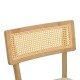 Καρέκλα Raffles  rubberwood με pe rattan και γκρι μπεζ ύφασμα 47x48x83.5εκ