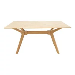 Τραπέζι Raffles  rubberwood με mdf σε φυσική απόχρωση 150x90x76εκ