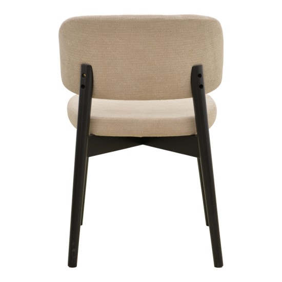 Καρέκλα Siena  μπεζ ύφασμα μαύρο rubberwood 48x50x81εκ