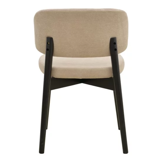 Καρέκλα Siena  μπεζ ύφασμα μαύρο rubberwood 48x50x81εκ