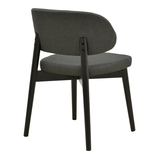 Καρέκλα Siena  ανθρακί ύφασμα και rubberwood 48x50x81εκ