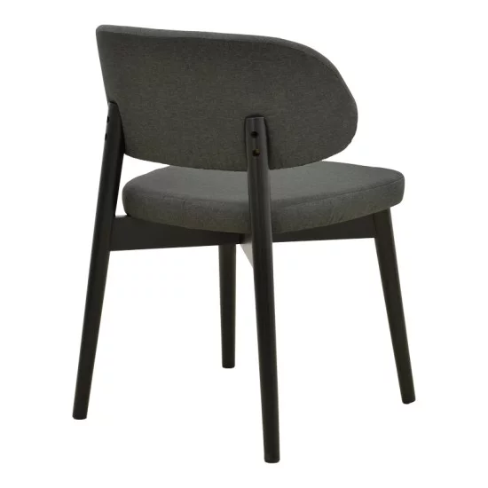 Καρέκλα Siena  μαύρο ύφασμα και rubberwood 48x50x81εκ