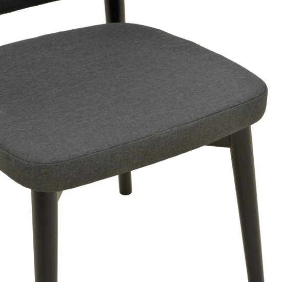Καρέκλα Siena  ανθρακί ύφασμα και rubberwood 48x50x81εκ