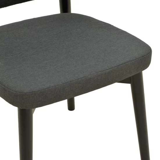 Καρέκλα Siena  μαύρο ύφασμα και rubberwood 48x50x81εκ