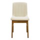 Καρέκλα Dalby  εκρού ύφασμα καρυδί rubberwood 50x45x85,5εκ