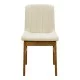 Καρέκλα Dalby  εκρού ύφασμα καρυδί rubberwood 50x45x85,5εκ