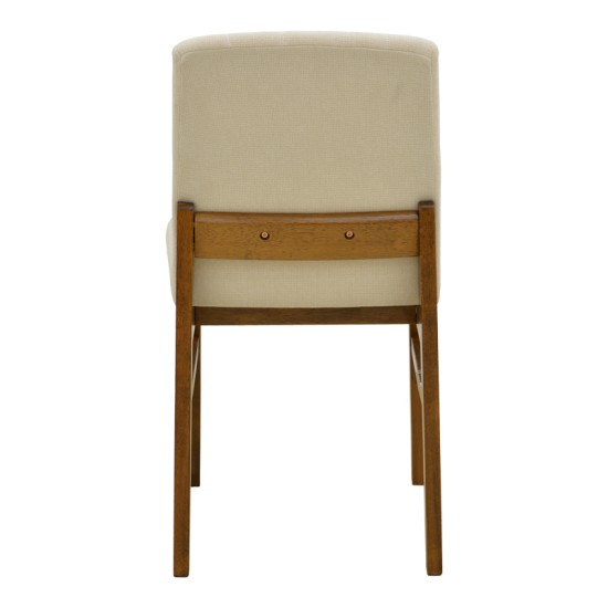 Καρέκλα Dalby  εκρού ύφασμα καρυδί rubberwood 50x45x85,5εκ