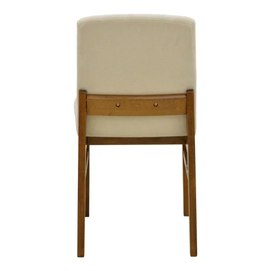 Καρέκλα Dalby  εκρού ύφασμα καρυδί rubberwood 50x45x85,5εκ
