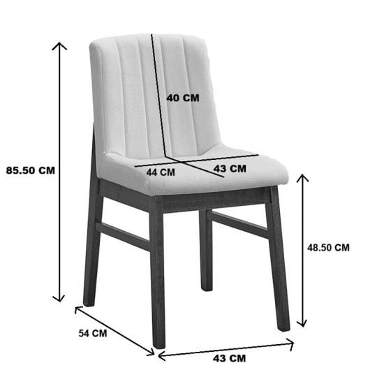 Καρέκλα Dalby  εκρού ύφασμα καρυδί rubberwood 50x45x85,5εκ