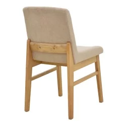 Καρέκλα Dalby  μπεζ ύφασμα sonoma rubberwood 50x45x85,5εκ