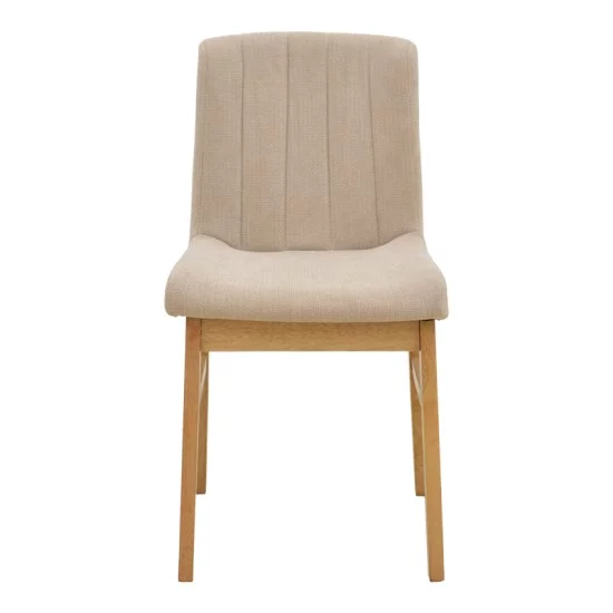 Καρέκλα Dalby  μπεζ ύφασμα sonoma rubberwood 50x45x85,5εκ