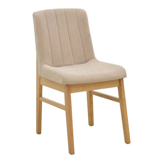 Καρέκλα Dalby  μπεζ ύφασμα sonoma rubberwood 50x45x85,5εκ