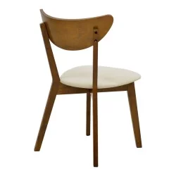 Καρέκλα Canon  καρυδί rubberwood εκρού ύφασμα 43x52x83,5εκ