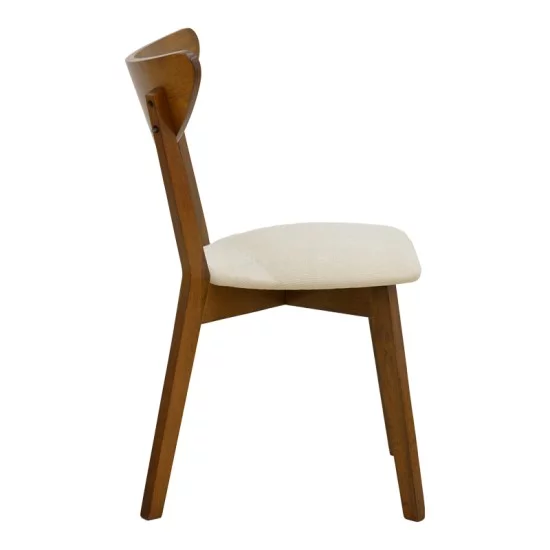 Καρέκλα Canon  καρυδί rubberwood εκρού ύφασμα 43x52x83,5εκ