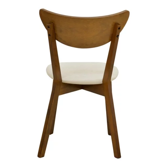 Καρέκλα Canon  καρυδί rubberwood εκρού ύφασμα 43x52x83,5εκ