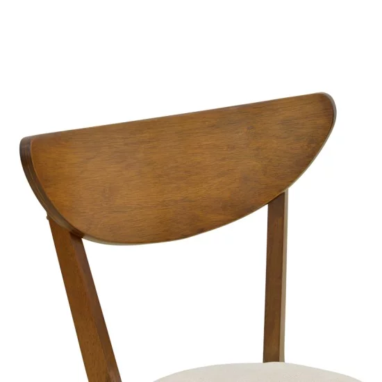 Καρέκλα Canon  καρυδί rubberwood εκρού ύφασμα 43x52x83,5εκ