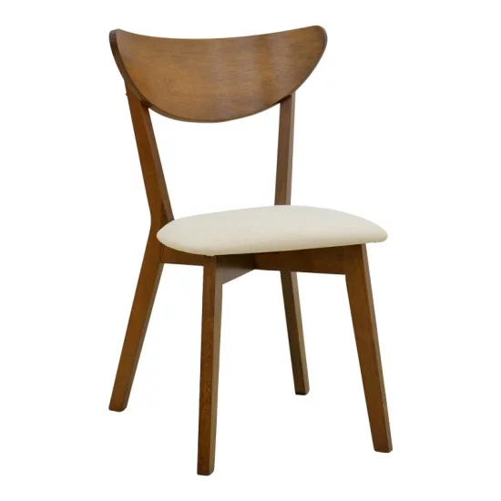 Καρέκλα Canon  καρυδί rubberwood εκρού ύφασμα 43x52x83,5εκ