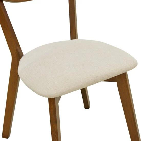 Καρέκλα Canon  καρυδί rubberwood εκρού ύφασμα 43x52x83,5εκ