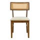 Καρέκλα Raffles  καρυδί rubberwood με pe rattan και εκρού ύφασμα 47x48x83.5εκ